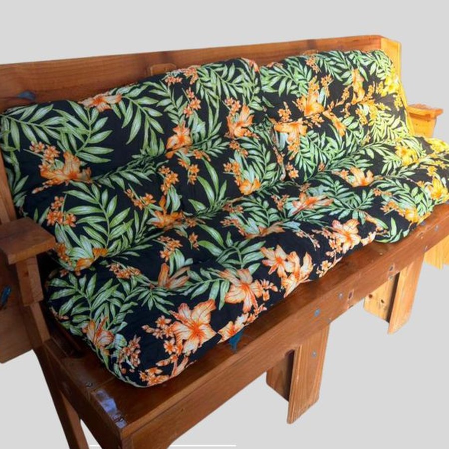 Banco 2m com almofada estampa Orquídea