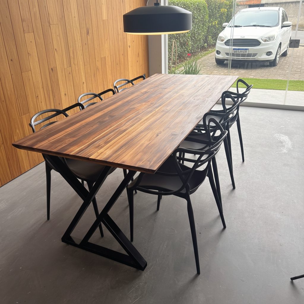 Mesa industrial cor Imbuia